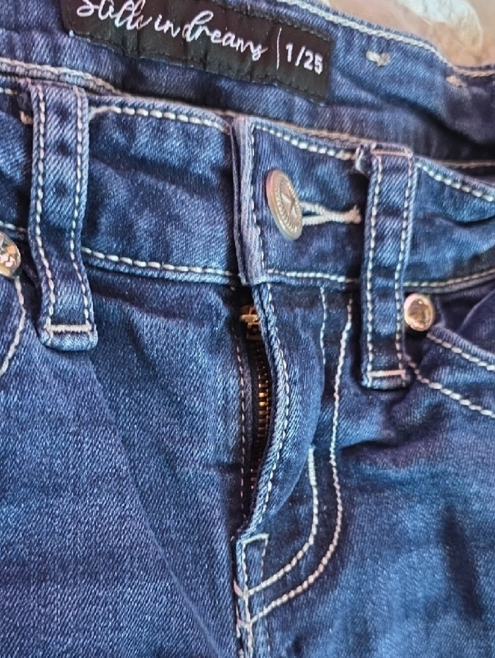 Straight Leg Women's Jeans in Dark Blue - Picture 3 of 5